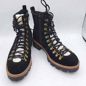 Jeffrey Campbell Suede Sherpa Hiker Boots NEW #2608